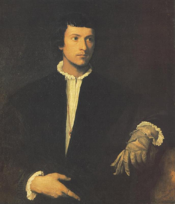 TIZIANO Vecellio Man with Gloves at oil painting picture